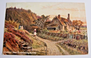 Cottage near Godalming Surrey GILITER Postcard Borough of Waverley Farncombe - Picture 1 of 3