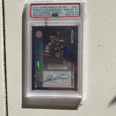 2021 Topps Merlin ‘97 UCL Robert Lewandowski Auto /25 - PSA 10 / 10 POP 1 - RARE - Image 1 of 2