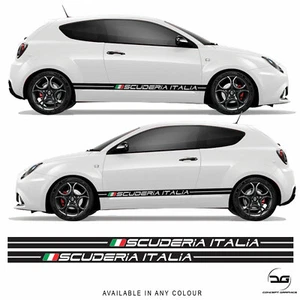 Italienische Scuderia Seitenstreifen für Alfa Romeo Mito Vinyl Aufkleber Grafik Aufkleber - Bild 1 von 2