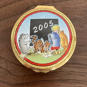 Halcyon Days Enamel Winnie The Pooh 2005 Rare Trinket Box Disney Made in England - Picture 1 of 7