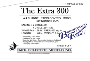 EXTRA 300 Kit PLAN + PARTS PATTERNS to Build Carl Goldberg 68” RC Model Airplane - Picture 1 of 8