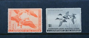 USA Scott # RW11, RW12 VF OG Hinged SE BOB Duck US Stamps Cat $90 - Picture 1 of 2