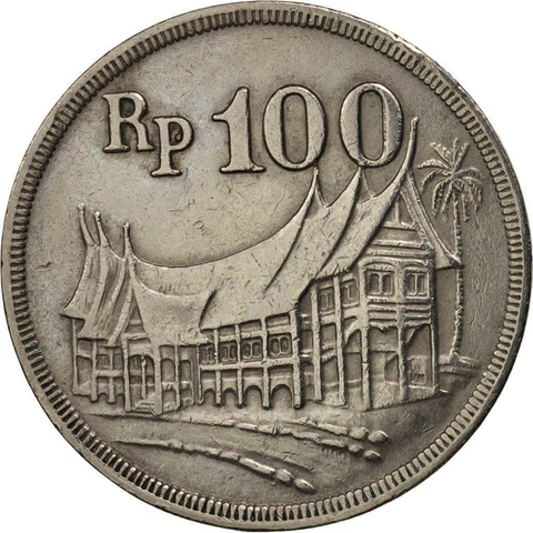 Indonesia 100 Rupiah Coin KM36 1973 Cover