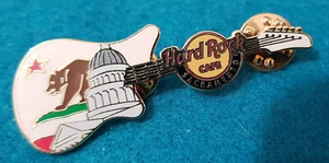 SACRAMENTO STATE FLAG BROWN BEAR CAPITOL & STAR GUITAR Hard Rock Cafe PIN - Picture 1 of 1