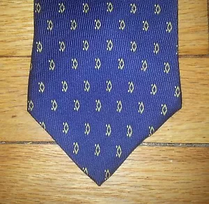 Nautica Tie Silk Navy Blue Gold Diamond Geometric Design NIB t3021 - Picture 1 of 6