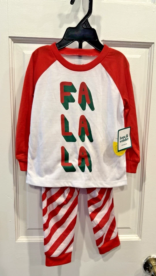 Hope & Wonder 2 PC Set "Fa La La " Christmas  Pajamas Long Sleeve Size 18 Month  - Image 1 of 1