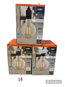 Feit Electric Clear Glass 60W LED Light Bulbs 500 Lumens (Pack of 3) - Picture 1 of 1