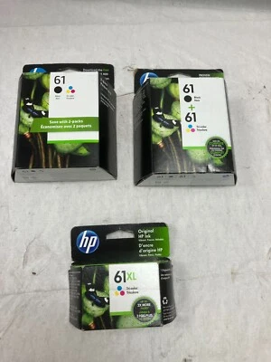 2 HP 61 2pack Combo Ink Cartridges Black and Color , 1 61XL COLOR  2022 & 2023 - Image 1 of 4