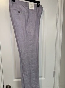 Murano Baird McNutt Linen Dress Pants ALEX 29x32 Slim Fit Lavender Flat Frnt NWT - Picture 1 of 6