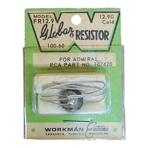 Globar Resistors Model FR12.9 - 12.9 Ohms Cold 100-60 New Old Stock NOS 107420 - Picture 1 of 4