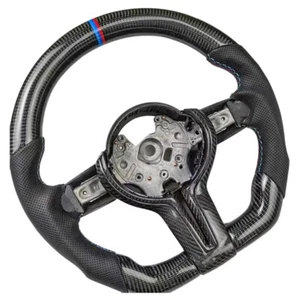 Real Carbon Fiber Steering Wheel for BMW M2 M3 M4 M5 M8 F92 F80 F82 F87 F30 F20 - Picture 1 of 8