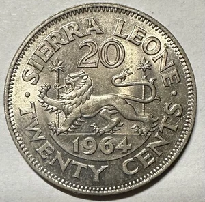 1964 Sierra Leone 20 Cents, UNC/BU - Picture 1 of 3