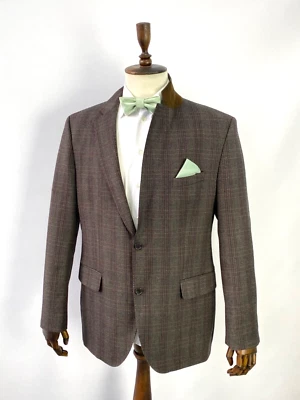 Men's HUGO BOSS Check Elbow Patches Sport Wool Blazer Jacket Coat SZ EU 54 UK 44 - Image 1 of 4