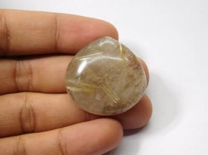 Gorgeous Natural Golden Copper Rutile in Quartz Cabochon Gemstone 95 Cts ME-9598 - Picture 1 of 4