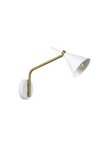 Campari 1 Light Wall Bracket in White with White Marble and Brass Details - Picture 1 of 6