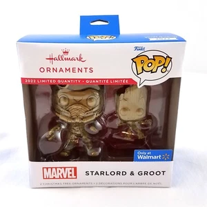 Oro Funko Pop Sello Adornos 2022 Marvel Starlord Groot Walmart Edición Limitada NUEVO - Imagen 1 de 4