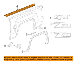 GMC GM OEM Cama o Puerta Trasera-Tapa Protectora Moldura Superior Derecha 22763055 - Imagen 1 de 2