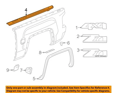 Оригинальный молдинг отделочный защитный колпак для кузова или задней двери GMC GM 22763055 - Изображение 1 из 2