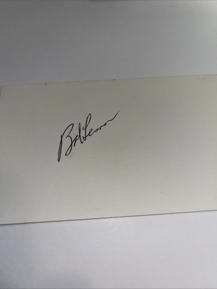 Bob Lemon Cleveland Indians  Signed Auto Autograph 3 x 5 Index Card - Image 1 of 1