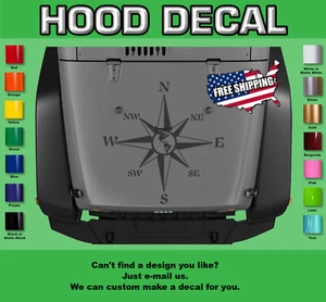 Hood Decal Fits Jeep Wrangler H-158 (Compass) - Picture 1 of 3