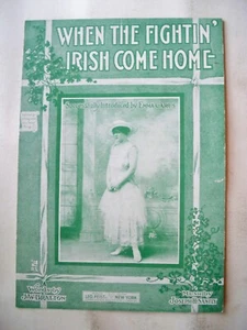 WWI WORLD WAR I IRISH Sheet Music 1919 When The Fightin' Irish Come Home - Picture 1 of 1