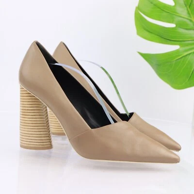 Zapatos de salón Mercedes Castilla para mujer Kioko talla 11 cuero tostado punta tacón redondo elegante Foto 1 de 4