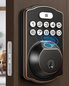 Fingerprint Door Keyless Entry Door Lock-Electronic Keypad Deadbolt-Anti-Peeping - Picture 1 of 8
