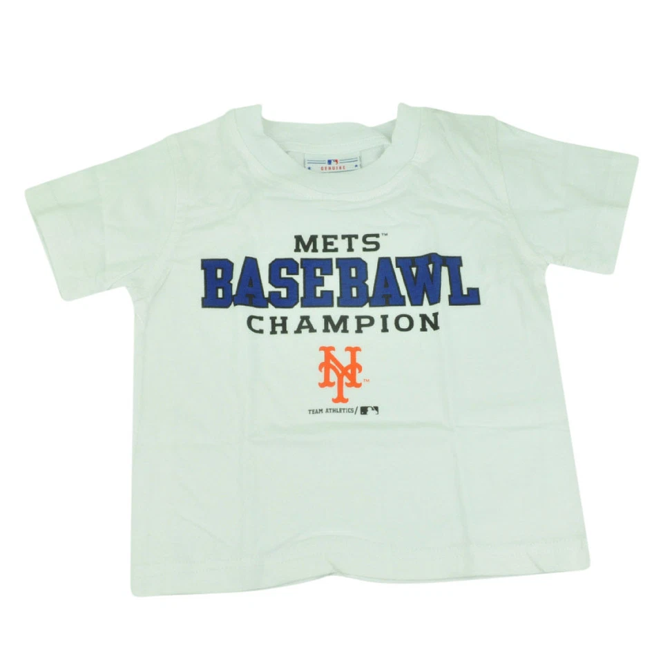 MLB New York Mets NY Baseball Champion Toddler Tshirt Tee White Boys Shirt  - Image 1 of 1