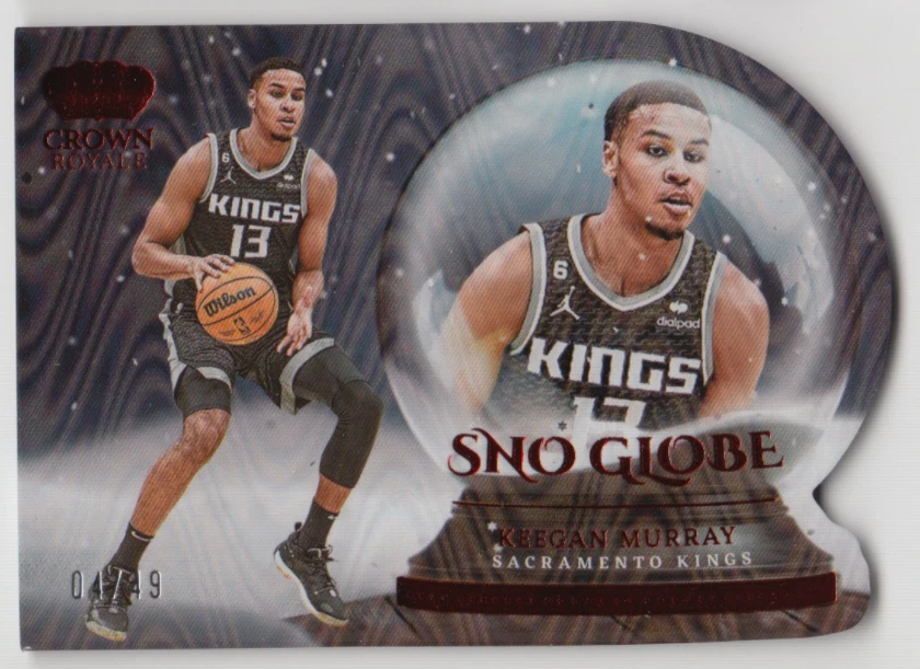 2022-23 Panini Crown Royale Keegan Murray Sno Globe Red #18 Rookie RC 04/49 Read