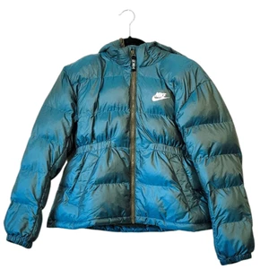 Nike Youth Teal Blue Oil Slick Puffer Jacket Size L - Picture 1 of 10