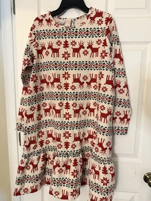 Hanna Andersson Dear Deer Flannel Cotton Nightgown Size 160 cm US 14-16 Rare! - Image 1 of 4