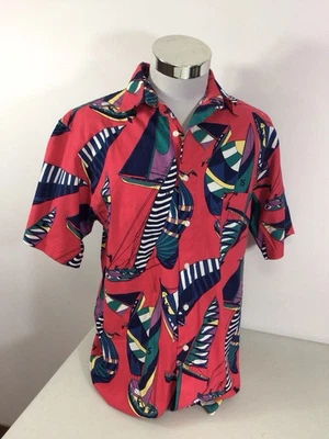 Vintage Arrow Collection Red Sailboat Shirt Mens Medium - Image 1 of 4