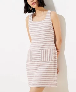 NUEVO CON ETIQUETAS LOFT VESTIDO VAINA BOLSILLO RAYAS TEXTURIZADAS PARA MUJER, Talla 10 $90 - Imagen 1 de 10
