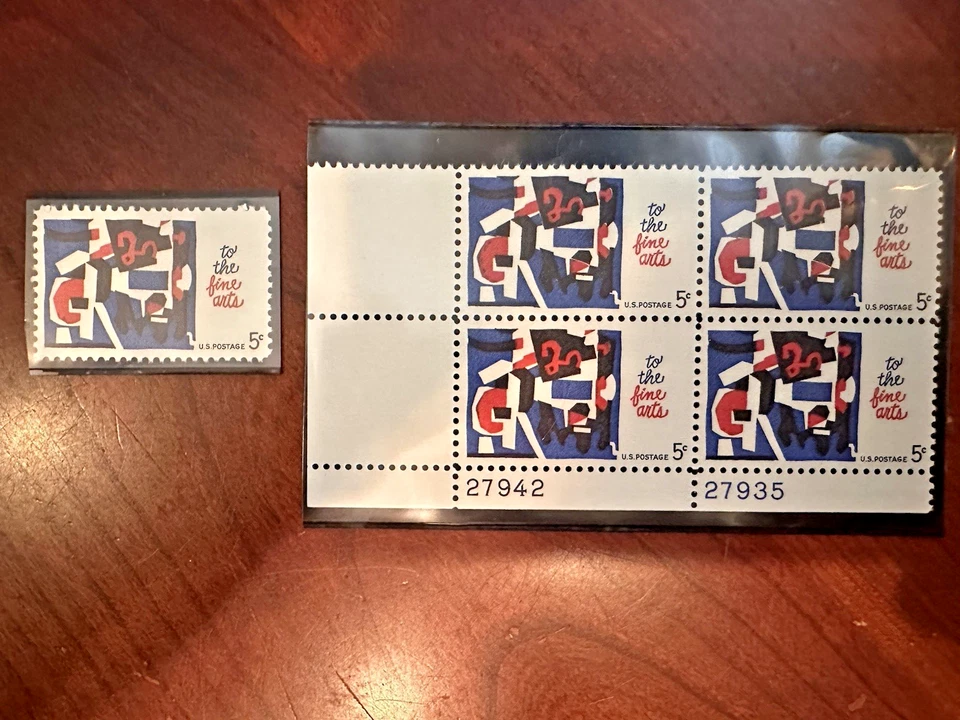 Scott #1259 Fine Arts Plate Block 4 MNH I will combine shipping!  + Single Stamp - Image 1 of 1