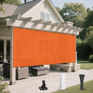 18ft Outdoor Sun Shade Sail Patio Shade Cloth Heavy Duty UV Proof Cover Orange - Picture 1 of 7