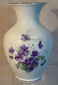 Schumann Arzberg Germany lila Veilchen Goldrand 6-3/4" klassische Vase - selten - Bild 1 von 9