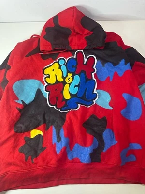 Evolution In Design Rich Is Rich Mens Hoodie Red Camo Pullover Size 4XL - Image 1 of 4