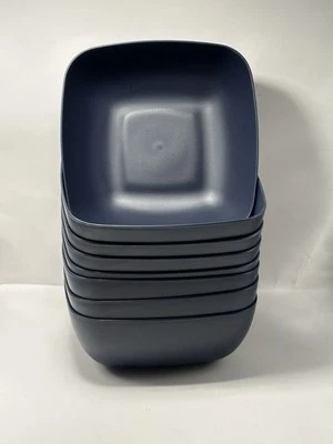 Set of 8 | Mainstays BLUE COVE  Square Plastic Cereal Bowl 45oz BPA-Free - Image 1 of 3