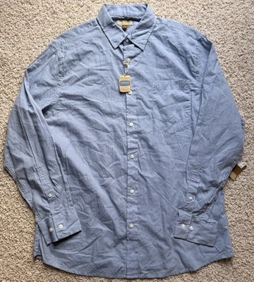 Camisa para hombre Sonoma azul a rayas con botones talla L nueva con etiquetas Foto 1 de 4