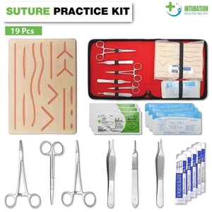 18-teiliges Praxis Nahtset mit Pad für Medizin- und Veterinärstudentenausbildung - Bild 1 von 3