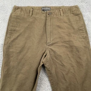 Banana Republic Hose Herren 33x34 olivgrün Leinenmischung Freizeit gerade Sommer - Bild 1 von 10