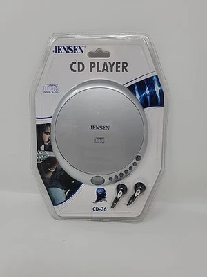 ¡NUEVO! Reproductor de discos compactos CD retro Jensen - Paquete sellado - CD-36 - Plateado - Nuevo Foto 1 de 2