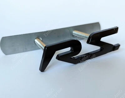 RS Gloss Black Front Grille Badge Emblem for Renault Renaultsport Clio Megane R - Image 1 of 3