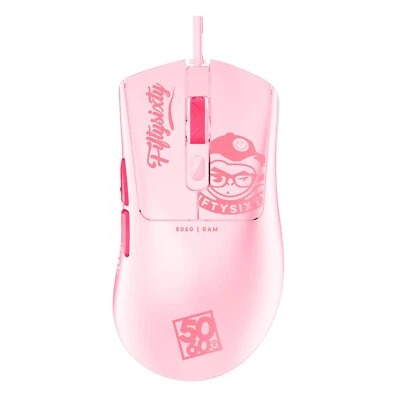 FiftySixty RAM PC Gaming Mouse - Ultra Light in PINK - Image 1 of 4