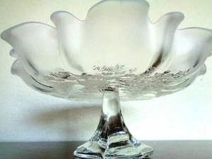 MIKASA Holiday Classic 10" Footed Bon Bon Crystal Dish Germany Christmas candy - Picture 1 of 8