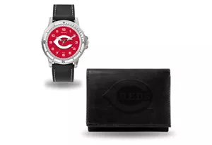Cincinnati Reds Mens Watch and Black Wallet SPARO Gift Box Set Lic MLB Baseball - Picture 1 of 7