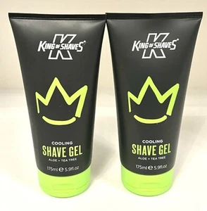 King of Shaves Cooling Shave Gel  Aloe + Tea Tree  2 x 175ml NEW UK FREE P&P - Picture 1 of 2