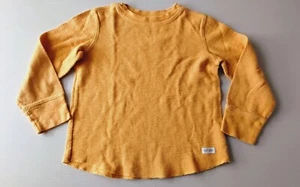 Gap Kids Boys Waffle Shirt Thermal Size XS 4-5 Yellow Long Sleeve Cotton - Picture 1 of 6