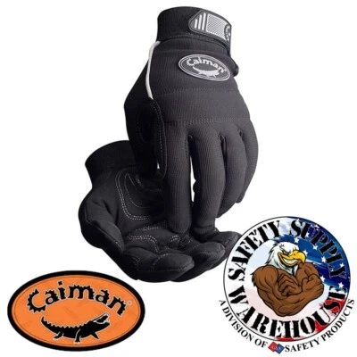 Caiman 1932 黑色合成皮革机械手套 — 第 1/2 张图片