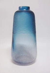 Art Glass Table flowers Vase Living room Home Decor Blue with Pink Brand New36cm - Picture 1 of 8
